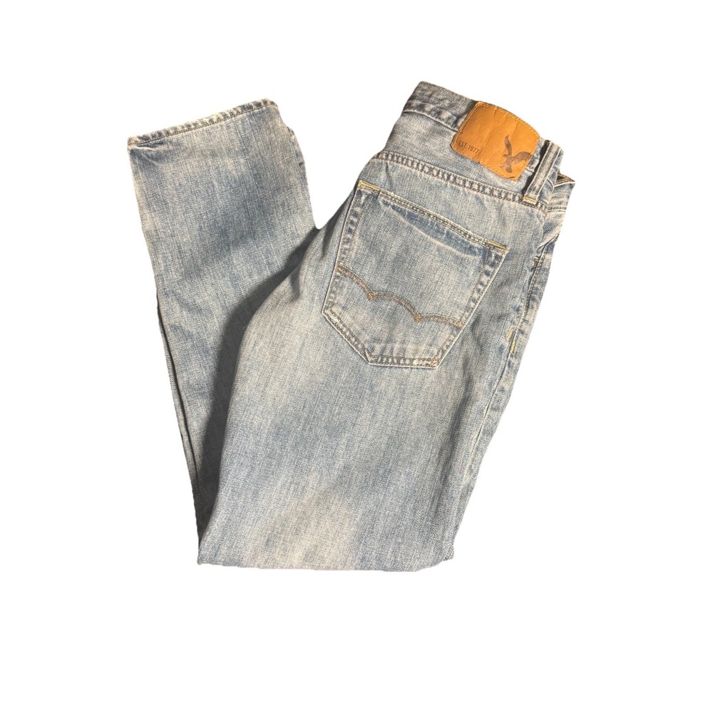 American Eagle Mens Jeans 30x30 Blue Denim Original Taper Medium Wash Mid‎ Rise